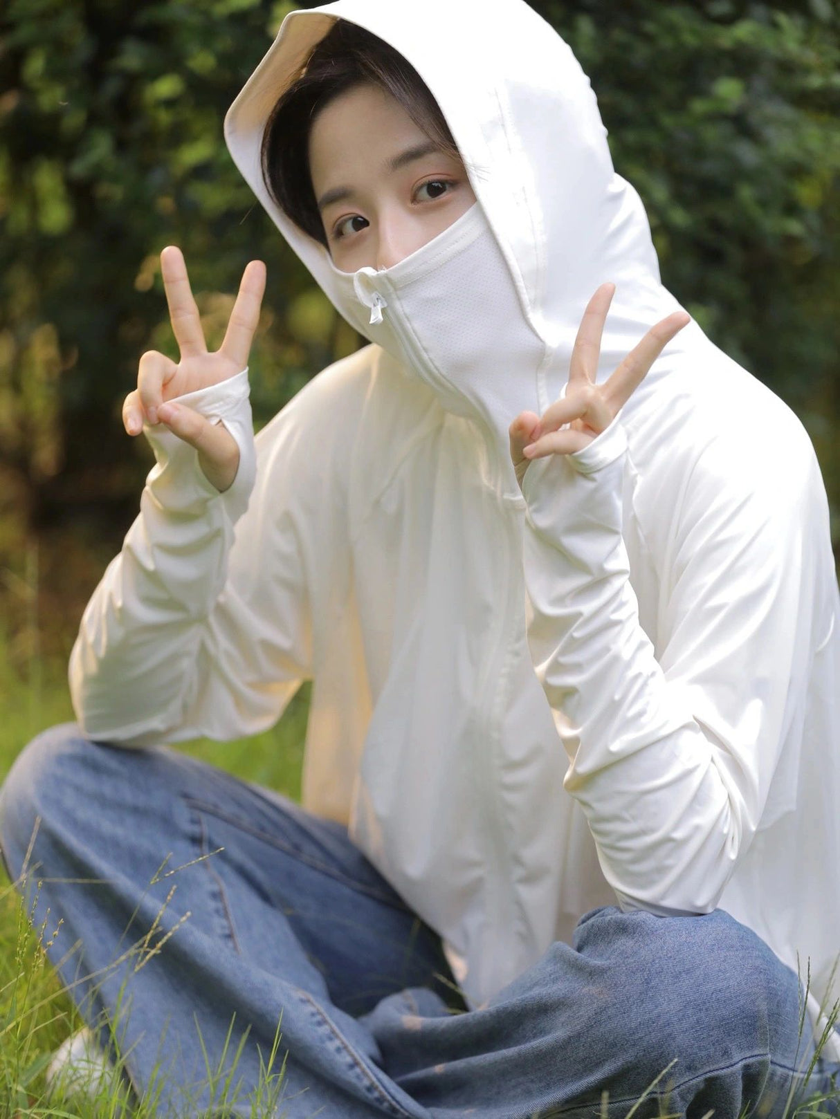 Jiaoxia Classic Bingbo Series Sun Protection Clothing White One Size B –  chuxinxiaopu