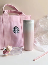 Starbucks Sea Salt Gradient Pink Insulated Cup Stainless Steel Straw Cup 473ml 