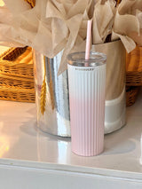 Starbucks Sea Salt Gradient Pink Insulated Cup Stainless Steel Straw Cup 473ml 