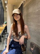 韩国 卡其色小标帽子NY
