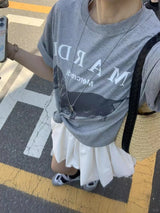 韩国潮牌 mardi 炭灰色 腊肠狗 T恤