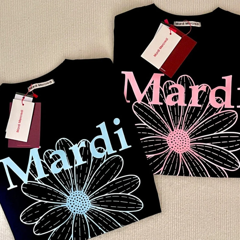 韩国女装 mardi 雏菊T恤 蓝色