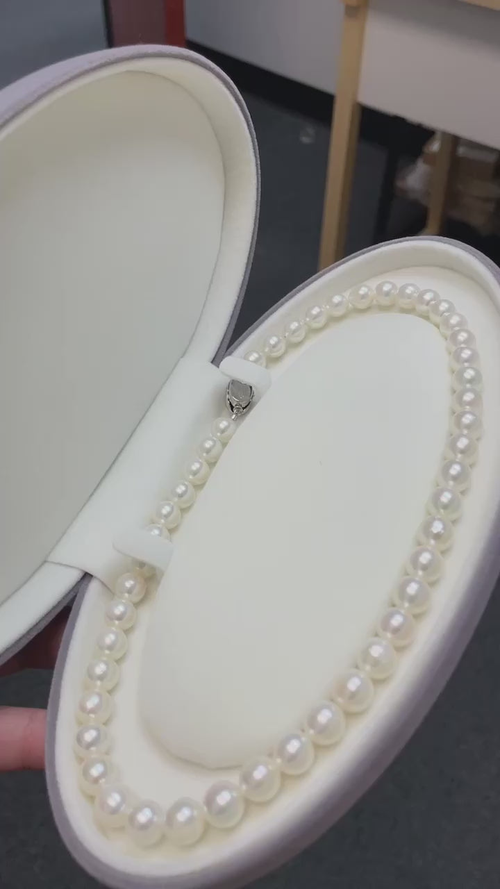 日本珠宝 akoya海水珠 9mm 串珠 少瑕 超高性价比