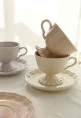 Japanese Studio M' Ceramic Retro Black Tea Coffee Mug Cup and Saucer Set 