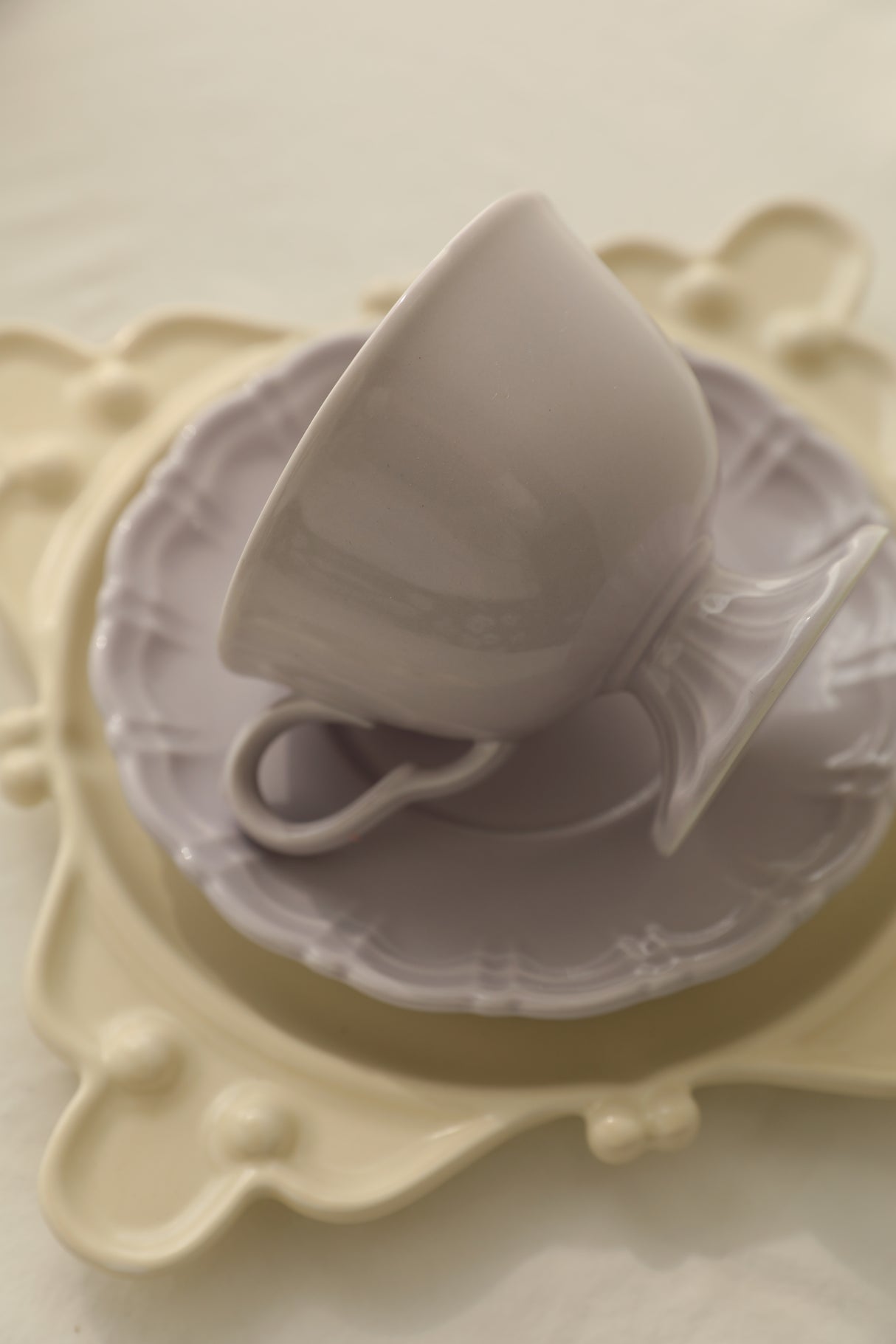 Japanese Studio M' Ceramic Retro Black Tea Coffee Mug Cup and Saucer Set 
