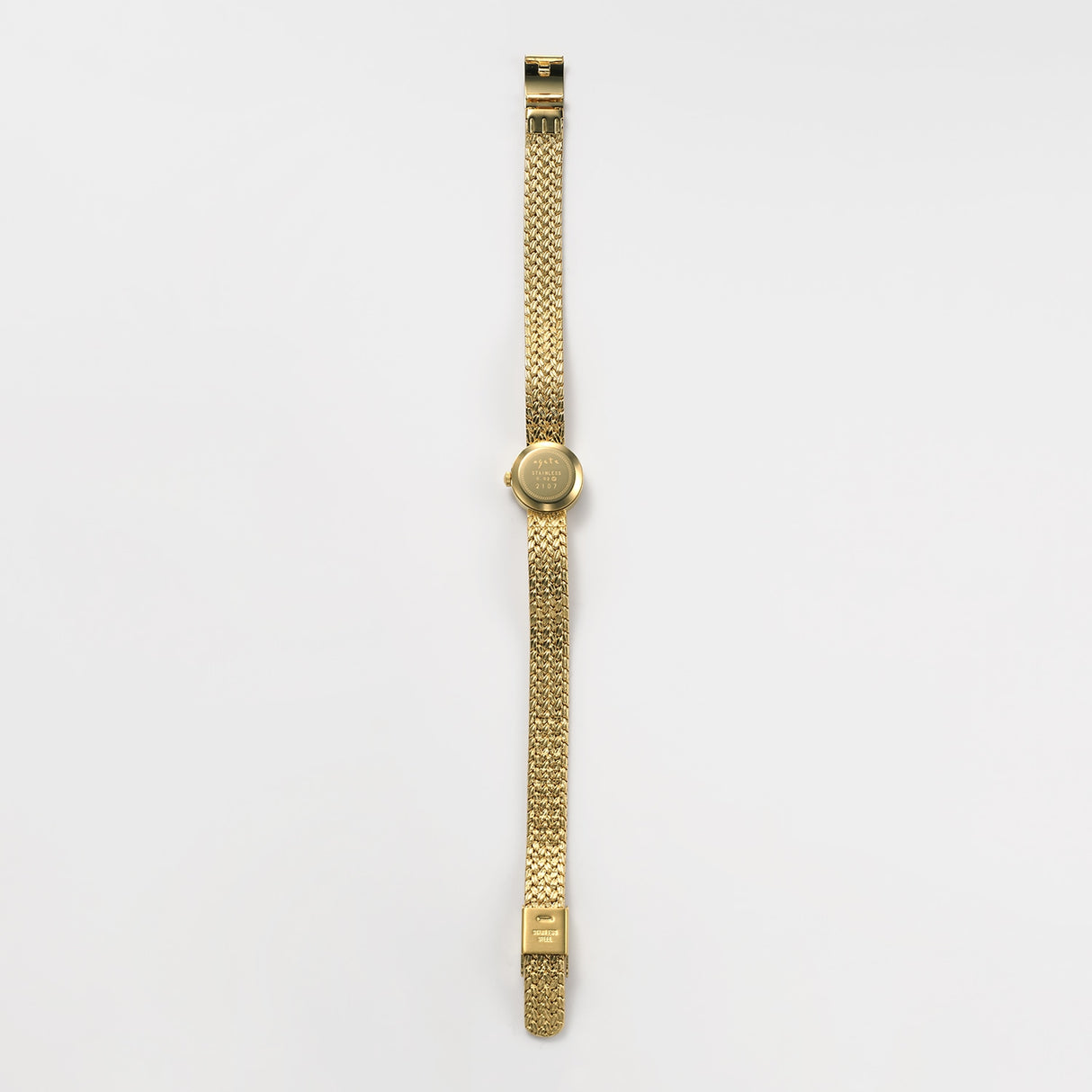 Japanese agete Akado collection round diamond dial Seiko movement waterproof gold-plated watch